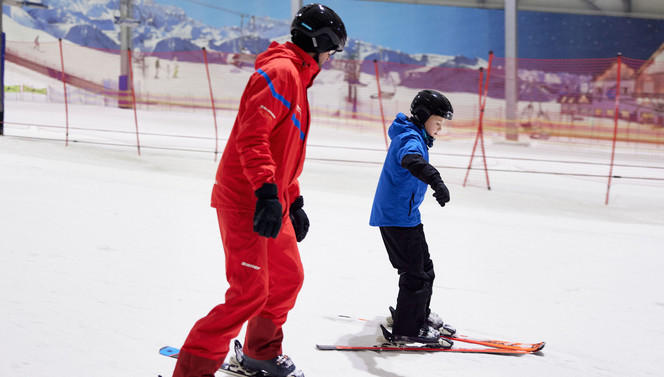 Vater und Sohn Ski